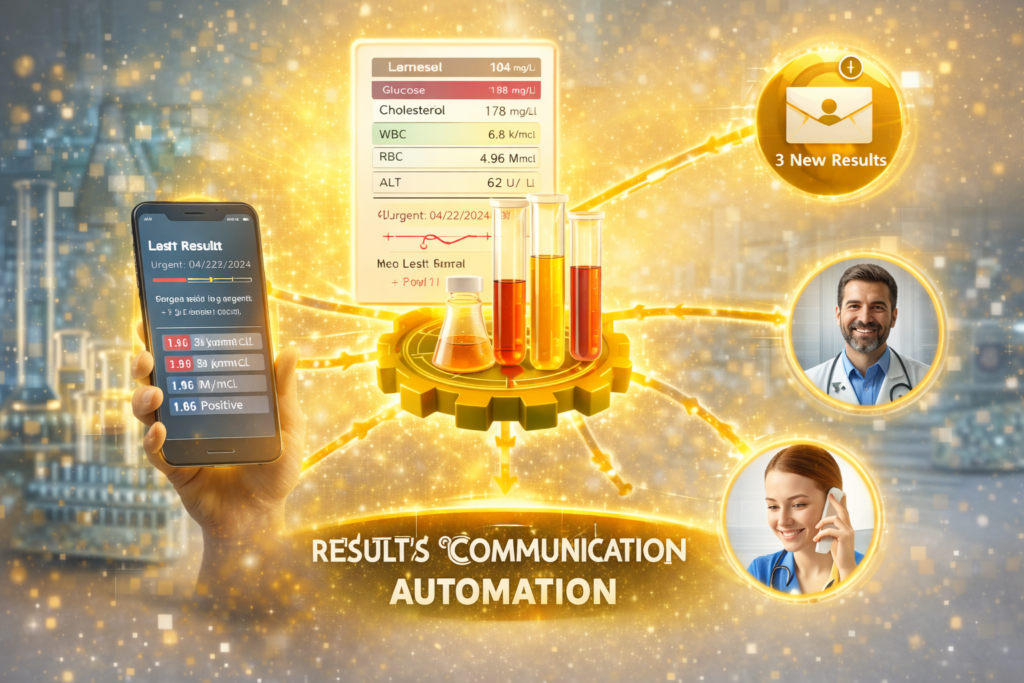 AI operations layer for laboratories enabling automated result communication within LIS environments